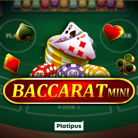Mini Baccarat table with player and banker betting boxes