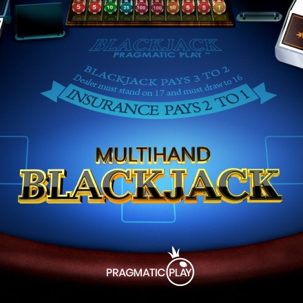 Multihand Blackjack table showing several dealt hands